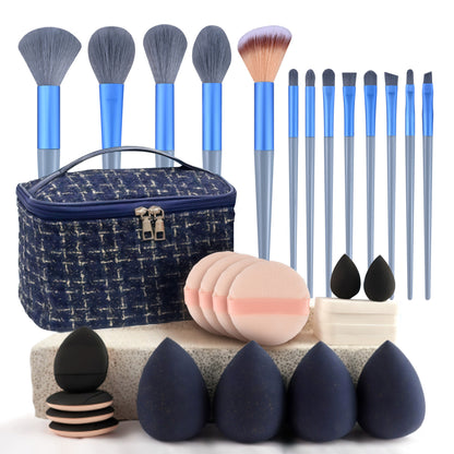 Professional Makeup Brush and Powder Puff Set 46 Pieces