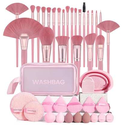 Professional Makeup Brush and Powder Puff Set 46 Pieces