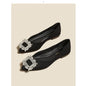 Women's Square Buckle Pointed Flat Shoes