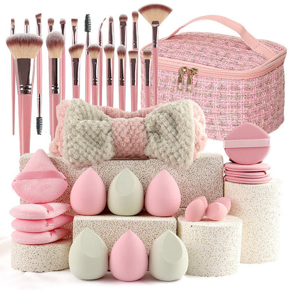Professional Makeup Brush and Powder Puff Set 46 Pieces