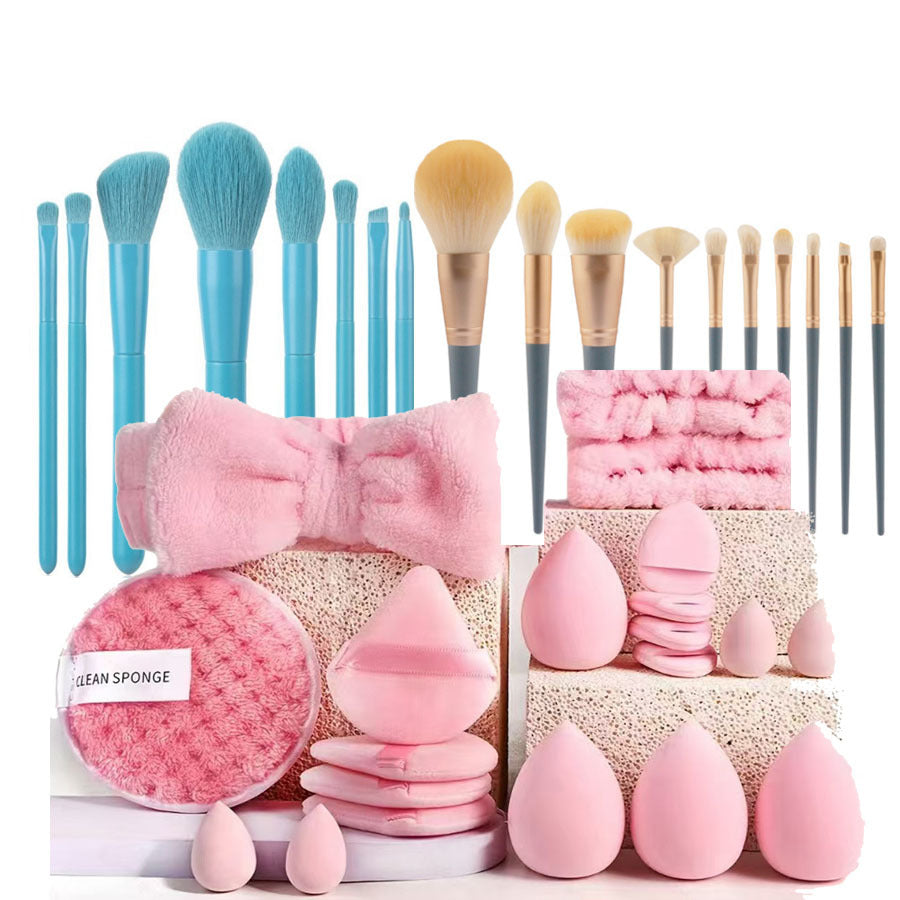 Professional Makeup Brush and Powder Puff Set 46 Pieces