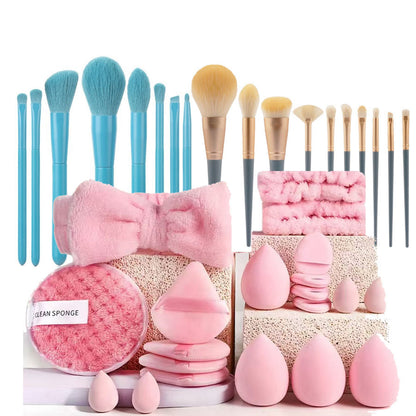 Professional Makeup Brush and Powder Puff Set 46 Pieces