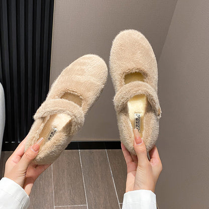 Thick-Soled Mink Fur Shoes