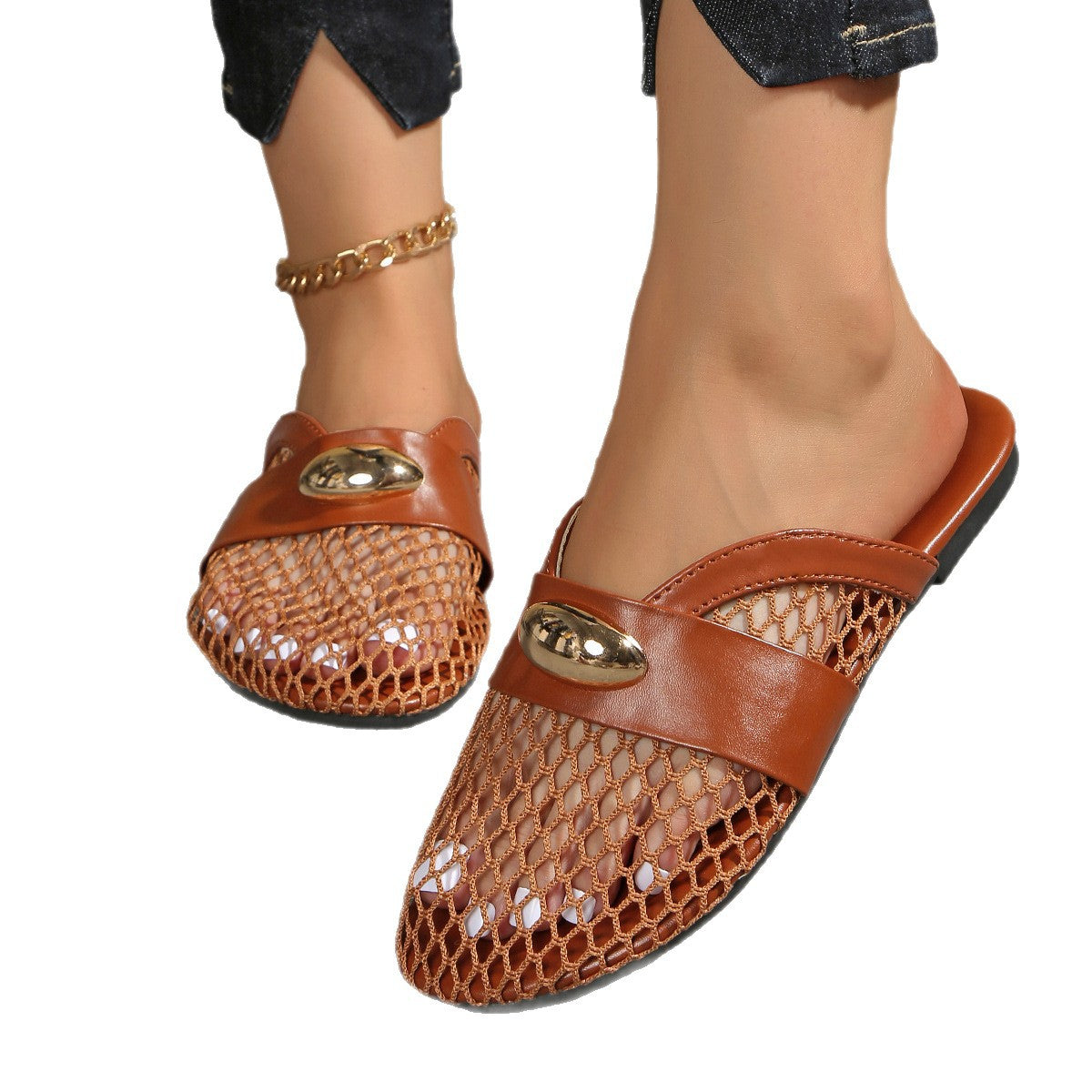 Breathable Mesh Mary Jane Slip-On Shoes