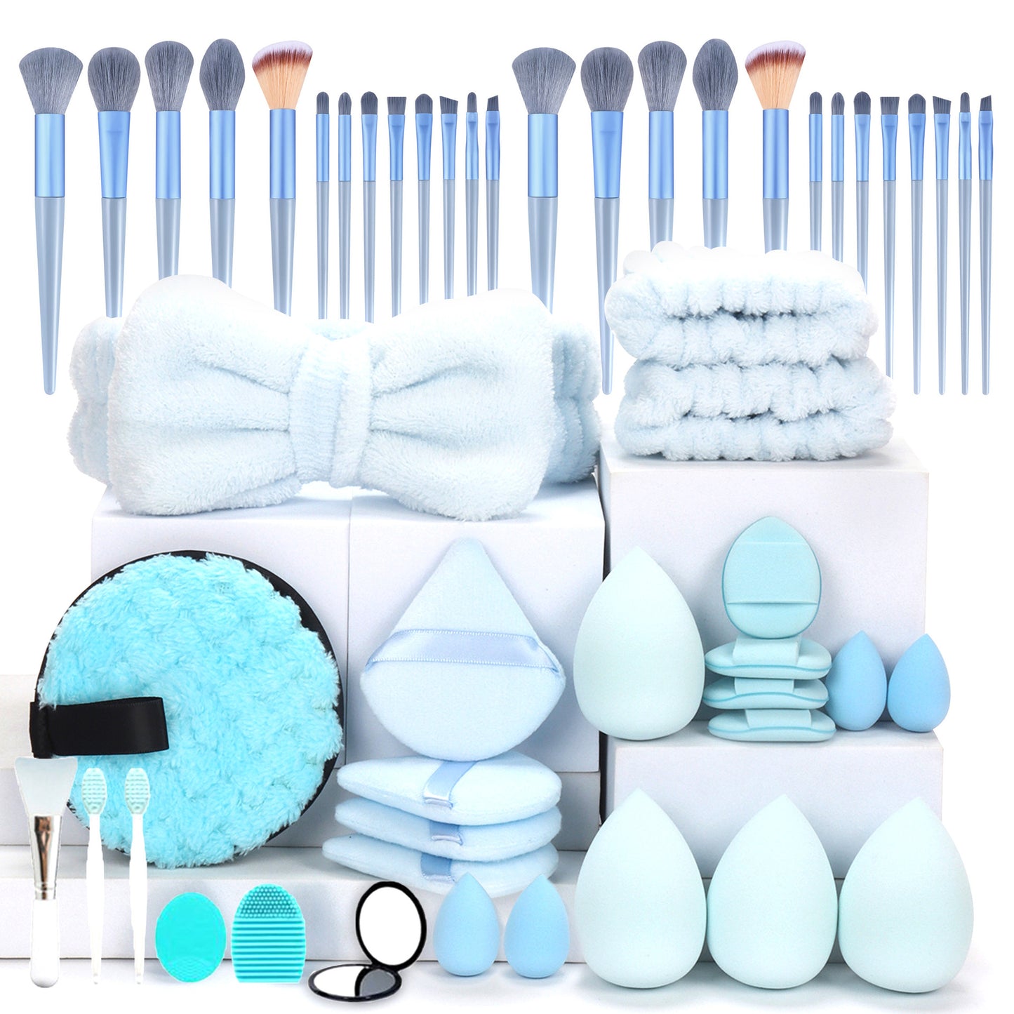 Professional Makeup Brush and Powder Puff Set 46 Pieces