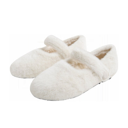 Thick-Soled Mink Fur Shoes