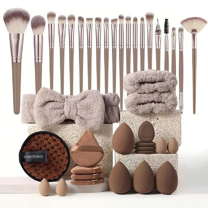 Professional Makeup Brush and Powder Puff Set 46 Pieces